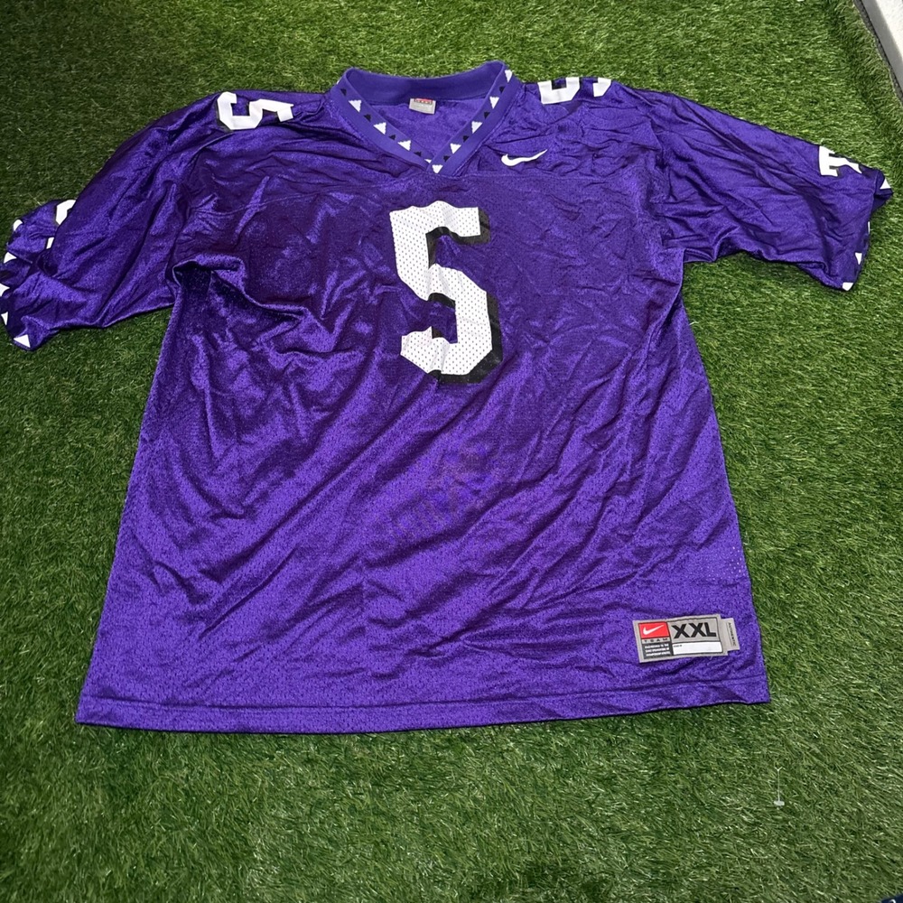 Nike Team TCU Horned Frogs Football Jersey Purple Number 5 Mens XXL Authentic - Picture 1 of 11